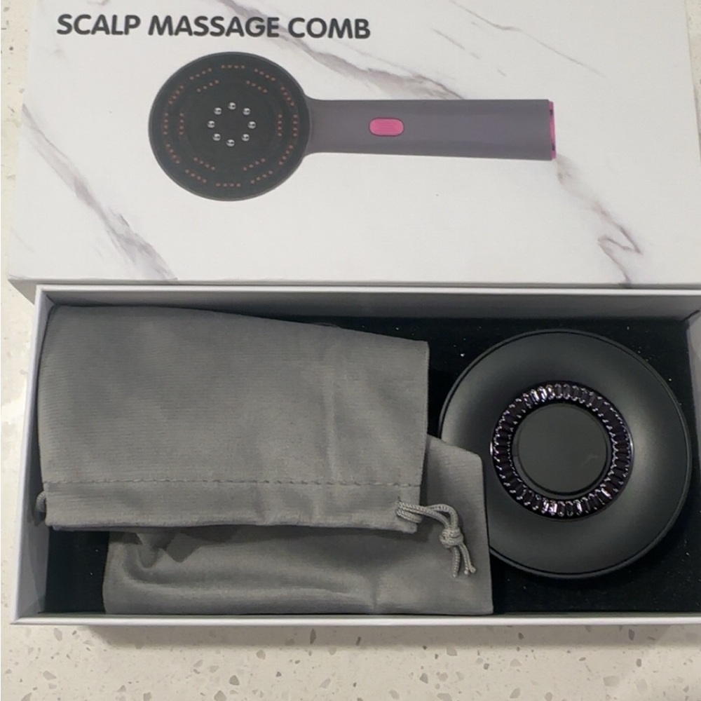 Gray and Pink Scalp Massage Comb - Picture 2 of 4